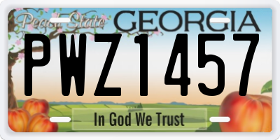 GA license plate PWZ1457