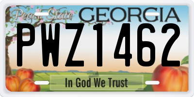 GA license plate PWZ1462