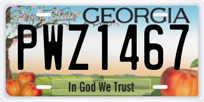 GA license plate PWZ1467
