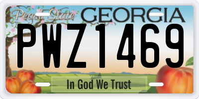 GA license plate PWZ1469