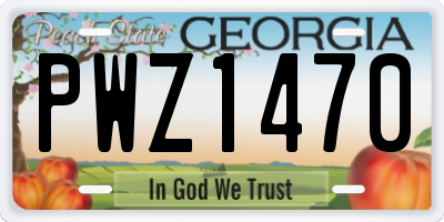 GA license plate PWZ1470