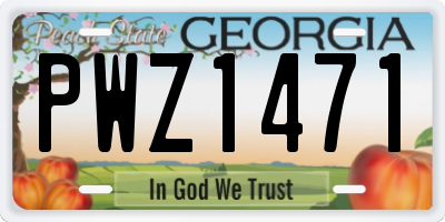 GA license plate PWZ1471