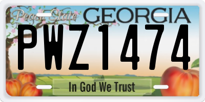 GA license plate PWZ1474