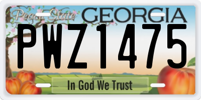 GA license plate PWZ1475