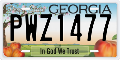 GA license plate PWZ1477