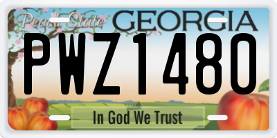GA license plate PWZ1480