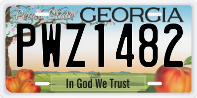 GA license plate PWZ1482