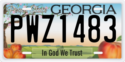 GA license plate PWZ1483