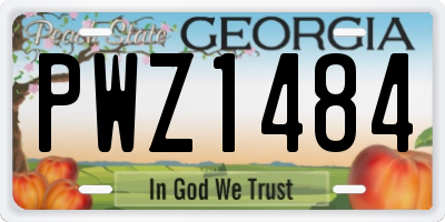 GA license plate PWZ1484