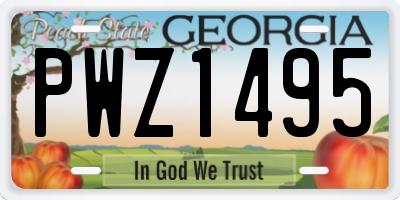 GA license plate PWZ1495