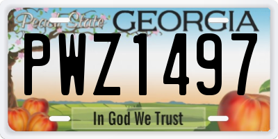 GA license plate PWZ1497