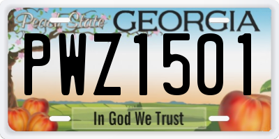 GA license plate PWZ1501