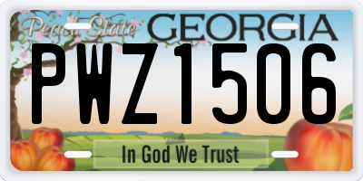 GA license plate PWZ1506