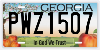 GA license plate PWZ1507