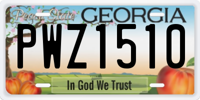 GA license plate PWZ1510