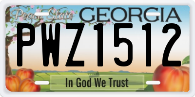 GA license plate PWZ1512