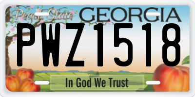 GA license plate PWZ1518