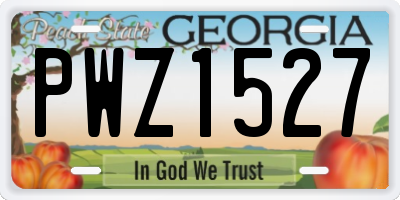 GA license plate PWZ1527