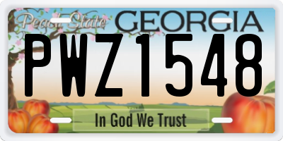 GA license plate PWZ1548