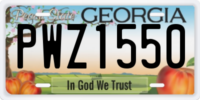 GA license plate PWZ1550