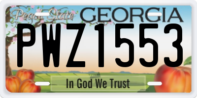 GA license plate PWZ1553