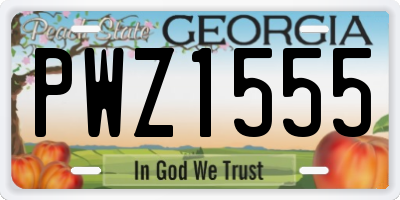 GA license plate PWZ1555