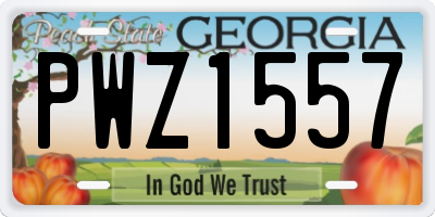 GA license plate PWZ1557