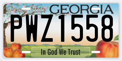 GA license plate PWZ1558