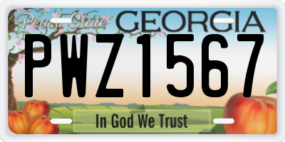 GA license plate PWZ1567