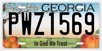 GA license plate PWZ1569