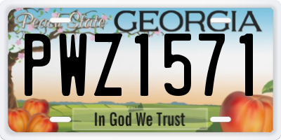 GA license plate PWZ1571