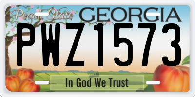 GA license plate PWZ1573