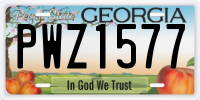GA license plate PWZ1577