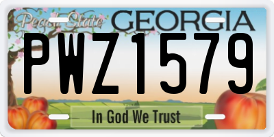 GA license plate PWZ1579