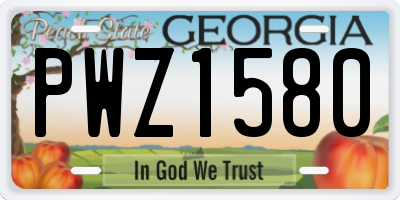 GA license plate PWZ1580