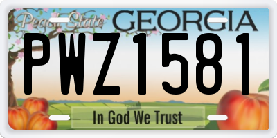 GA license plate PWZ1581