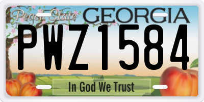 GA license plate PWZ1584