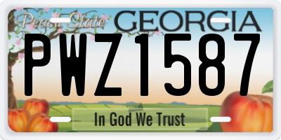 GA license plate PWZ1587