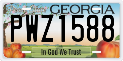 GA license plate PWZ1588
