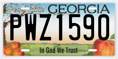 GA license plate PWZ1590