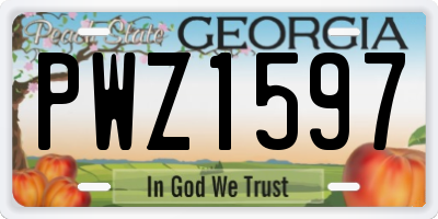 GA license plate PWZ1597