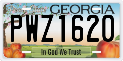 GA license plate PWZ1620