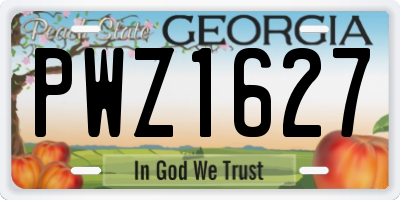 GA license plate PWZ1627