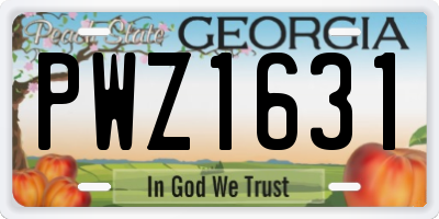 GA license plate PWZ1631