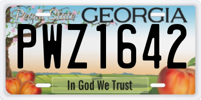 GA license plate PWZ1642