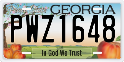 GA license plate PWZ1648