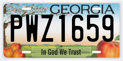 GA license plate PWZ1659
