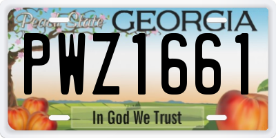 GA license plate PWZ1661