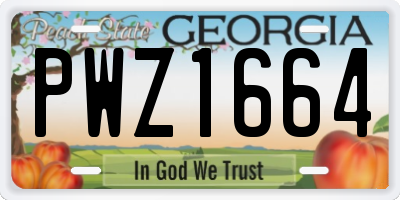 GA license plate PWZ1664