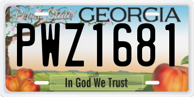 GA license plate PWZ1681